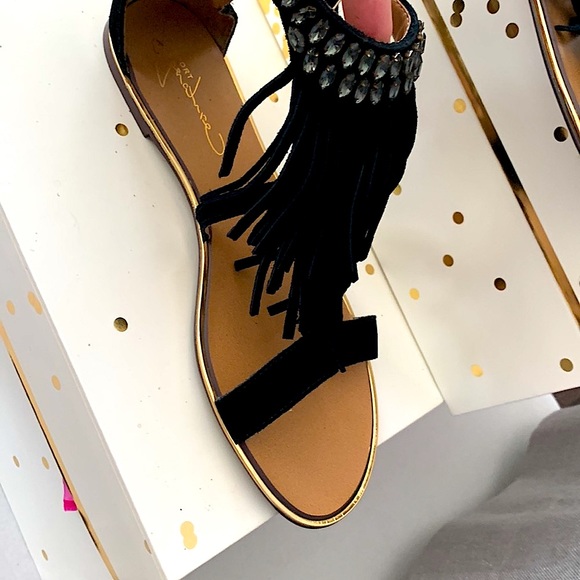 Gorgeous Autograph Sandals UK5 Black mid glass heel FH004